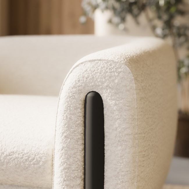 Cream Teddy Curved Armchair - Sierra