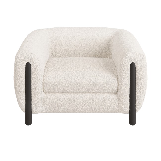 Cream Teddy Curved Armchair - Sierra