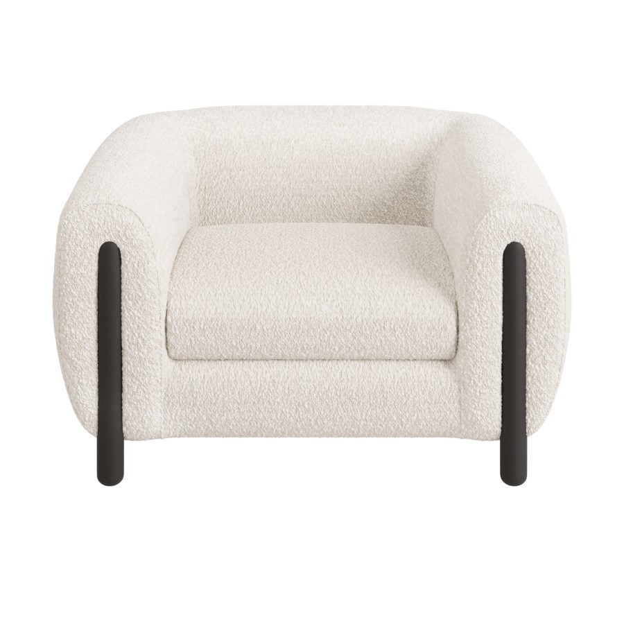 ONLY OPENED - Cream Teddy Curved Armchair - Sierra