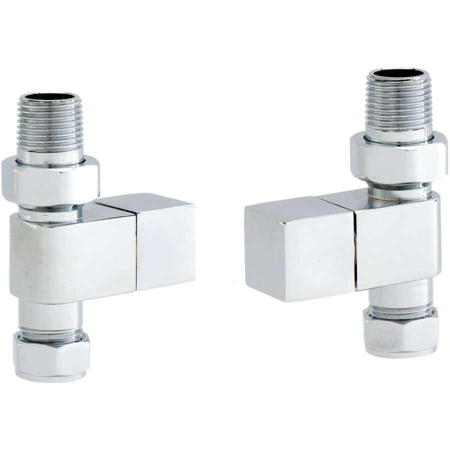 Pair of Straight Square Head Radiator Valves
