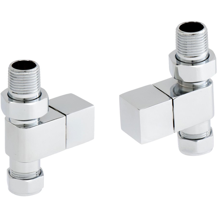 Pair of Straight Square Head Radiator Valves