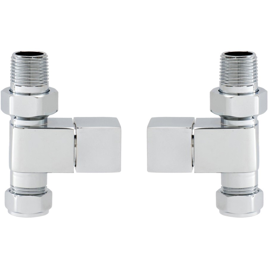 Pair of Straight Square Head Radiator Valves