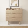 GRADE A1 - Mid-Century Modern Chest of 3 Drawers with Legs in Light Wood - Saskia