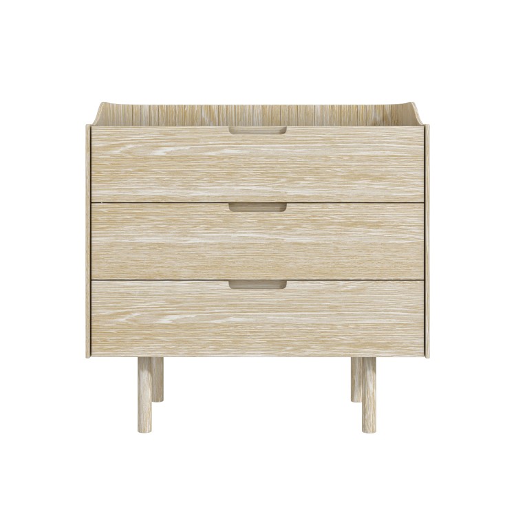 Light Wood Mid-Century Modern Chest of 3 Drawers - Saskia