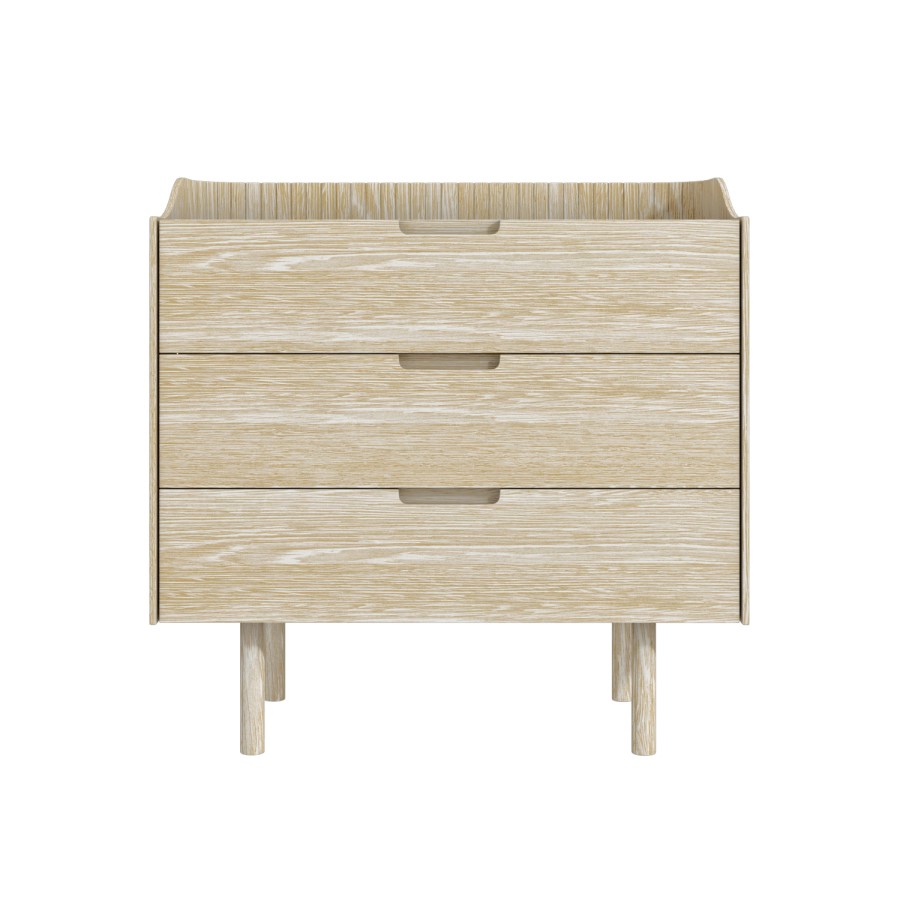 Light Wood Mid-Century Modern Chest of 3 Drawers - Saskia
