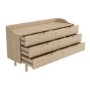 GRADE A2 - Mid-Century Modern Wide Chest of 6 Drawers with Legs in Light Wood - Saskia