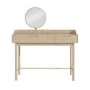 GRADE A2 - Light Wood Mid-Century Modern Dressing Table with Mirror and Drawers - Saskia