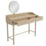 GRADE A2 - Light Wood Mid-Century Modern Dressing Table with Mirror and Drawers - Saskia