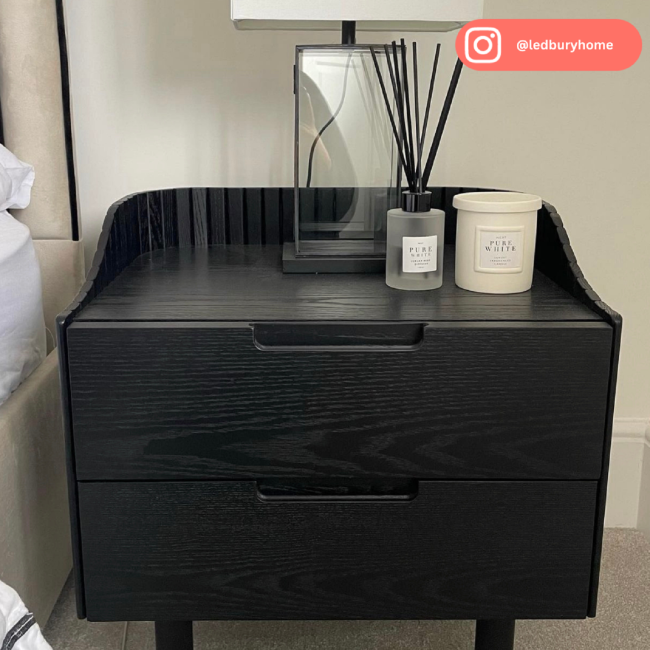 Black mid deals century side table