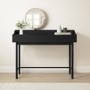GRADE A1 - Black Mid-Century Modern Dressing Table with Mirror and Drawers - Saskia