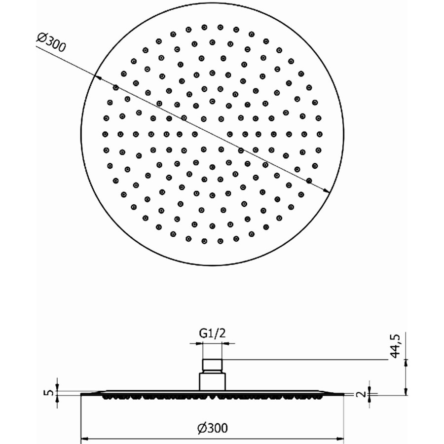 Ultra Thin Round Rain Shower Head