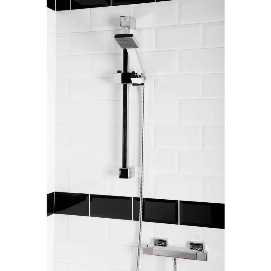 Square Shower Shower with Thermostatic Valve & Slide Rail Kit