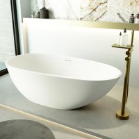 Freestanding Double Ended Stone Resin Solid Surface Bath 1700 x 860mm - Solace