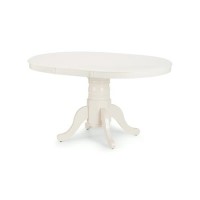 GRADE A1 - Round Extendable Dining Table in Ivory - Seats 6 - Julian Bowen Stamford