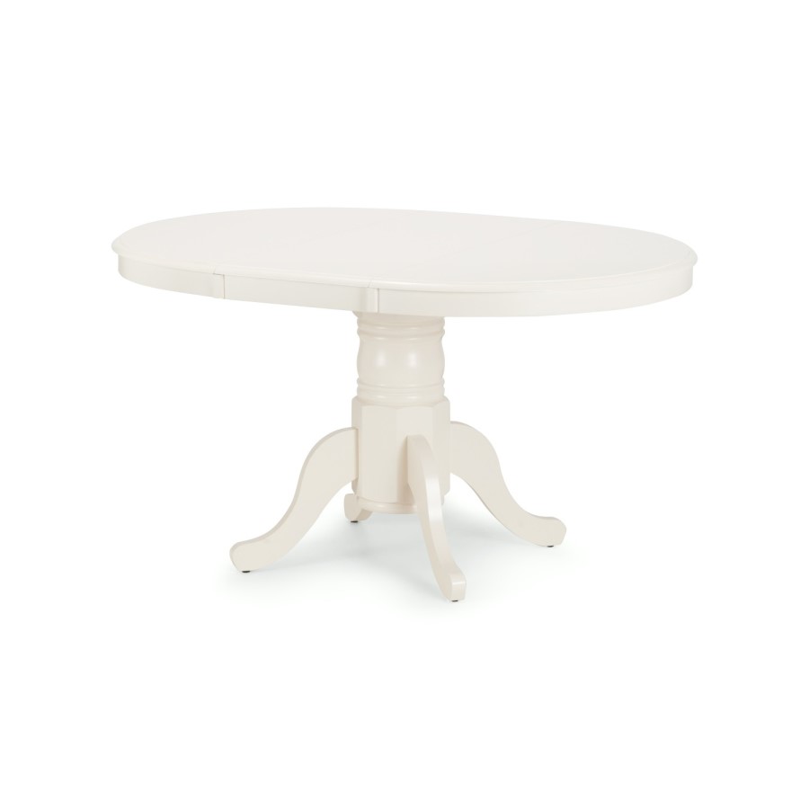 ONLY OPENED - Round Extendable Dining Table in Ivory - Seats 6 - Julian Bowen Stamford