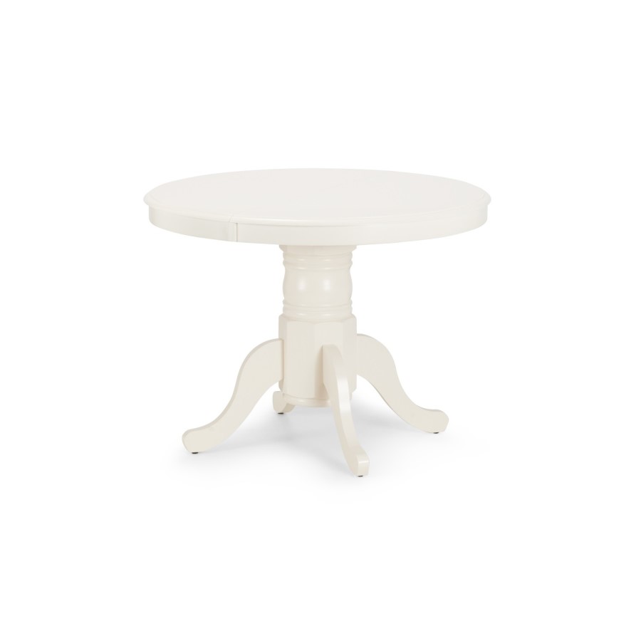 ONLY OPENED - Round Extendable Dining Table in Ivory - Seats 6 - Julian Bowen Stamford