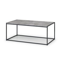 GRADE A1 - Staten Rectangular Coffee Table in Faux Concrete & Black Metal Base - Julian Bowen