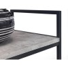 Staten Low Bookcase with Black Metal Frame &amp; Faux Concrete Shelves - Julian Bowen