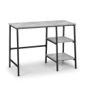 STA212 Grey Concrete Effect Desk with Shelves - Staten - Julian Bowen 