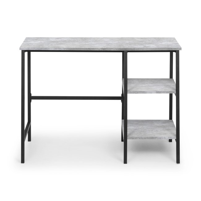 Grey Concrete Effect Desk with Shelves - Staten - Julian Bowen 