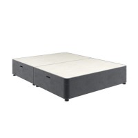 Grey Velvet Double Divan Ottoman Bed Base - Langston Grey Velvet Double Divan Ottoman Bed Base - Langston