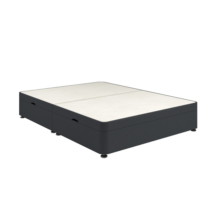 Dark Grey Fabric Double Divan Ottoman Bed Base - Langston