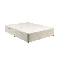 Beige Velvet Super King Divan Ottoman Bed Base - Langston