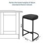 GRADE A1 - Black Faux Leather Kitchen Stool - 66cm - Stella