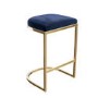 Navy Blue Velvet Kitchen Stool - 66cm - Stella