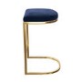 Navy Blue Velvet Kitchen Stool - 66cm - Stella