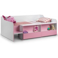 GRADE A1 - Julian Bowen Stella Girls Low-Sleeper in Pink and White 