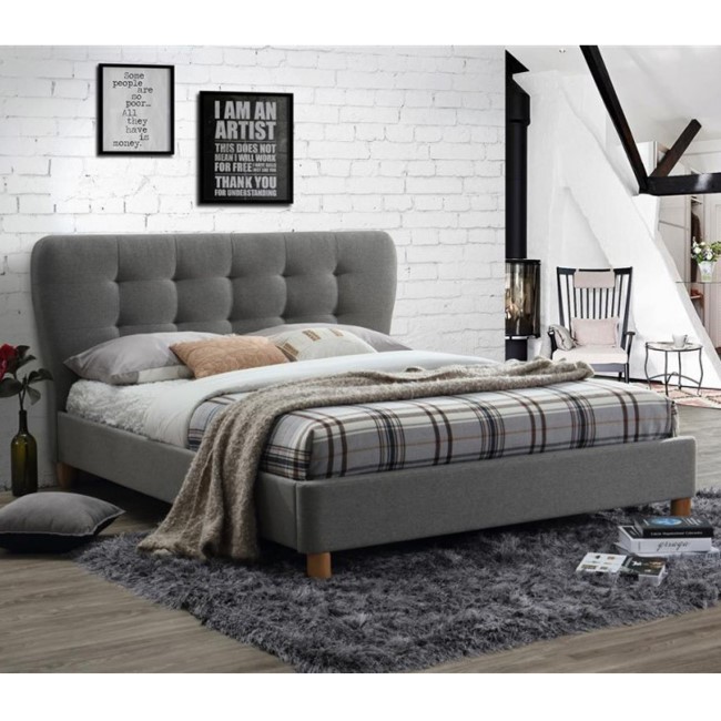 Birlea Stockholm Upholstered Grey Small Double Bed