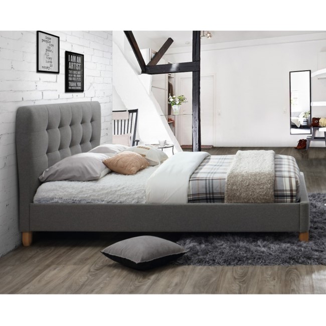 Birlea Stockholm Upholstered Grey Small Double Bed