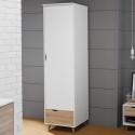 STOCKHROBE1D Stockholm White Single Wardrobe - LPD