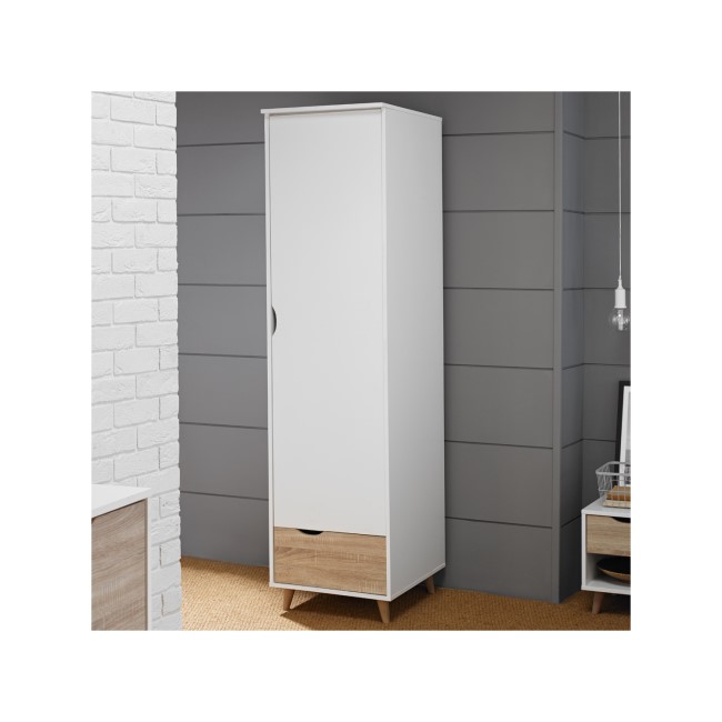 Stockholm White Single Wardrobe - LPD