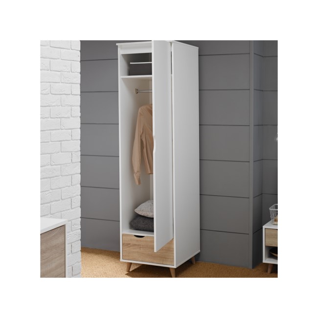 Stockholm White Single Wardrobe - LPD