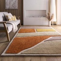 Terracotta Rug with Collage Design - 170 x 120 cm - Strata - Origins