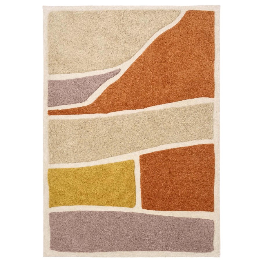 Terracotta Rug with Collage Design - 170 x 120 cm - Strata - Origins