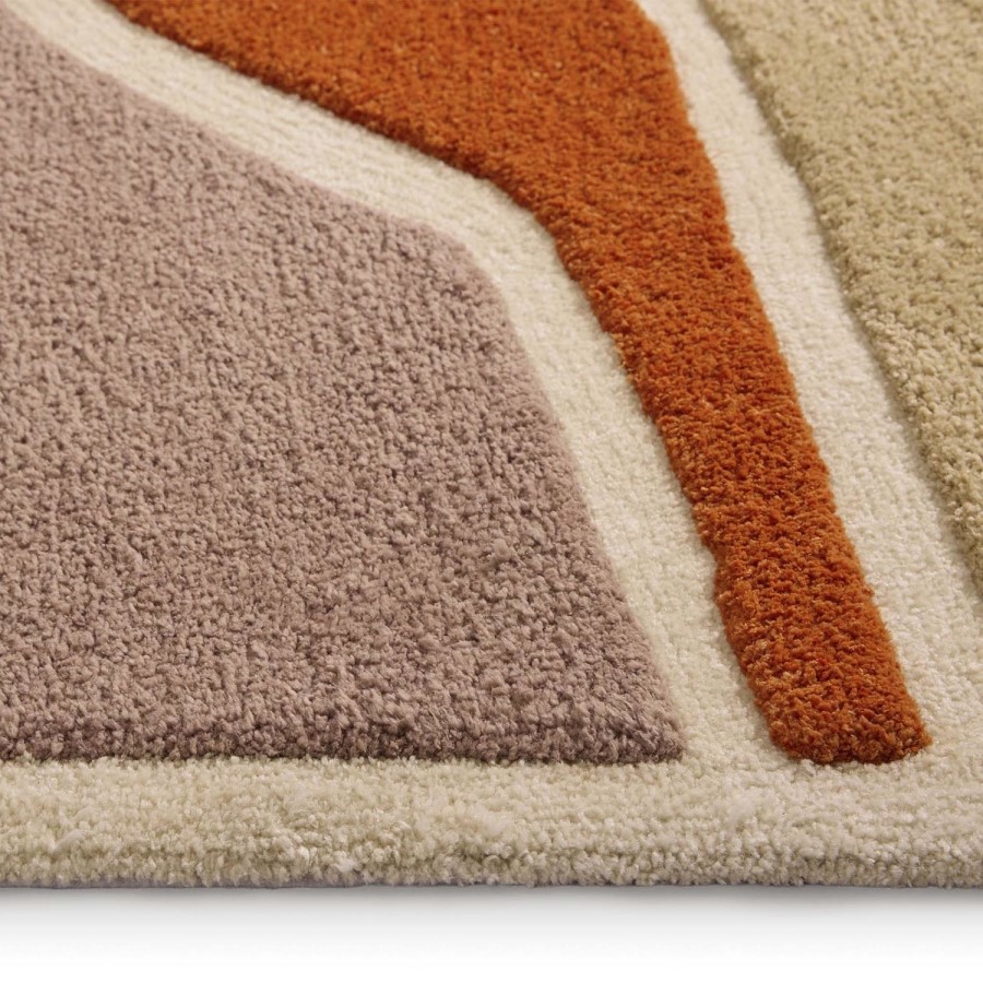 Terracotta Rug with Collage Design - 170 x 120 cm - Strata - Origins