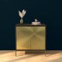 GRADE A2 - Sunburst Small Sideboard in Gold & Walnut Wood