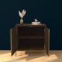 GRADE A2 - Sunburst Small Sideboard in Gold & Walnut Wood