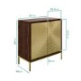 GRADE A2 - Sunburst Small Sideboard in Gold & Walnut Wood