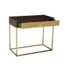 GRADE A1 - Dark Wood &amp; Gold Console Table with Storage Drawer - Sunburst