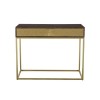 Dark Wood &amp; Gold Console Table with Storage Drawer - Sunburst