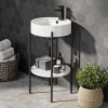 Polymarble Black Framed Wash Stand with Basin 450mm - Bronx