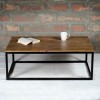 Suri Modern Industrial Rectangle Coffee Table in Mango Wood &amp; Metal Detail
