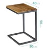 Suri Sofa Side Table in Industrial Solid Wood &amp; Steel Frame