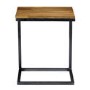 Suri Sofa Side Table in Industrial Solid Wood & Steel Frame