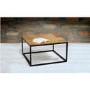 Suri Modern Industrial Modern Square Coffee Table in Mango Wood & Metal Detail 