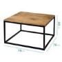 Suri Modern Industrial Modern Square Coffee Table in Mango Wood & Metal Detail 